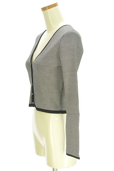 クリックで大画像表示 Apuweiser riche(アプワイザーリッシェ)の古着「モノトーンボーダーカーディガン(カーディガン・ボレロ)」大画像3へ