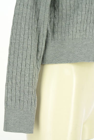 JILL by JILLSTUART（ジルバイジルスチュアート）の古着「ケーブル編みジップアップニットパーカー（スウェット・パーカー）」大画像５へ