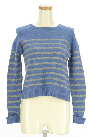 クリックで大画像表示 HUMAN WOMAN(ヒューマンウーマン)の古着「パネルボーダー柄ニットトップス(セーター)」大画像1へ