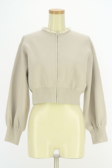 CELFORD（セルフォード）の古着「パール付きハイゲージニットブルゾン（カーディガン・ボレロ）」大画像１へ