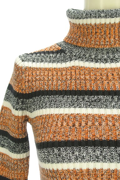 dazzlin（ダズリン）の古着「ボーダー柄タートルネックリブニットトップス（ニット）」大画像４へ