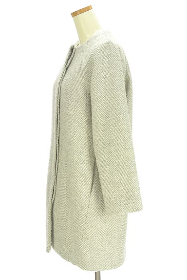 クリックで大画像表示 GALLARDAGALANTE(ガリャルダガランテ)の古着「ノーカラーヘリンボーン織コート(コート)」大画像3へ