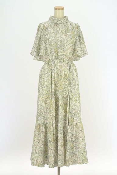 クリックで大画像表示 rienda(リエンダ)の古着「ダマスク柄フレアスリーブワンピース(ワンピース・チュニック)」大画像1へ