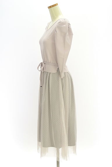 MISCH MASCH（ミッシュマッシュ）の古着「ニット×チュールミモレワンピース（ワンピース・チュニック）」大画像３へ