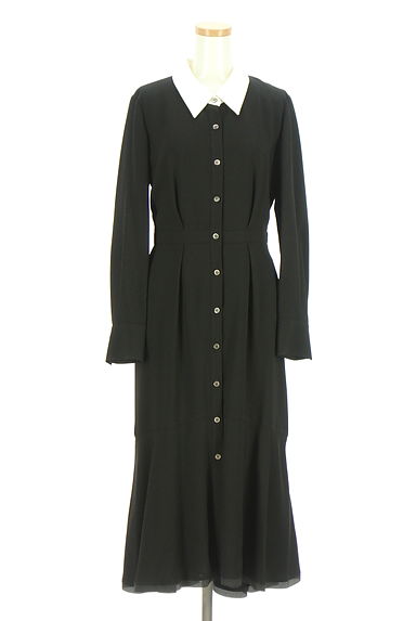 クリックで大画像表示 Pinky&Dianne(ピンキー&ダイアン)の古着「バイカラー襟ロングシャツワンピース(ワンピース・チュニック)」大画像1へ