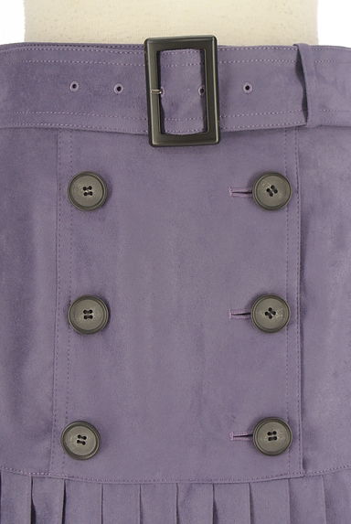 クリックで大画像表示 Pinky&Dianne(ピンキー&ダイアン)の古着「ベルト付きフェイクスウェードプリーツスカート(ロングスカート・マキシスカート)」大画像4へ