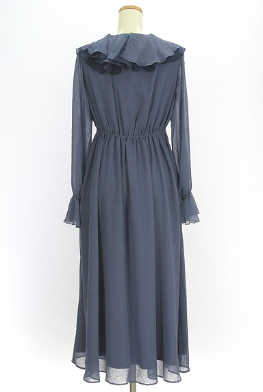 NATURAL BEAUTY BASIC（ナチュラルビューティベーシック）の古着「フリルカラーシワ加工シフォンワンピース（ワンピース・チュニック）」大画像２へ