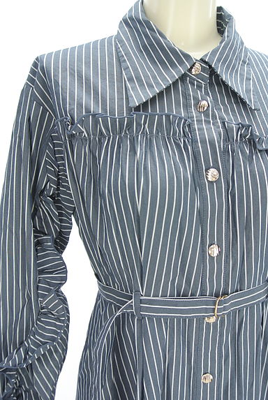 REDYAZEL（レディアゼル）の古着「ストライプ柄シャツワンピース（ワンピース・チュニック）」大画像４へ