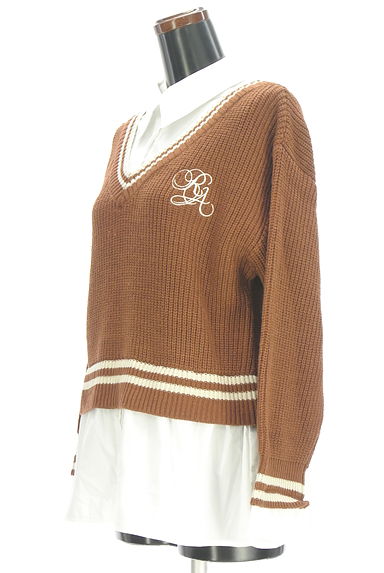 クリックで大画像表示 REDYAZEL(レディアゼル)の古着「シャツレイヤード風ニットトップス(ニット)」大画像3へ