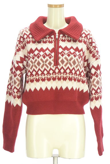 クリックで大画像表示 REDYAZEL(レディアゼル)の古着「フェアアイル柄ハーフジップニットトップス(セーター)」大画像1へ