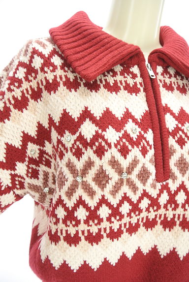 クリックで大画像表示 REDYAZEL(レディアゼル)の古着「フェアアイル柄ハーフジップニットトップス(セーター)」大画像4へ