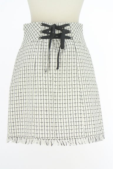 And Couture（アンドクチュール）の古着「バックレースアップラップ風ツイードミニスカ（スカート）」大画像２へ