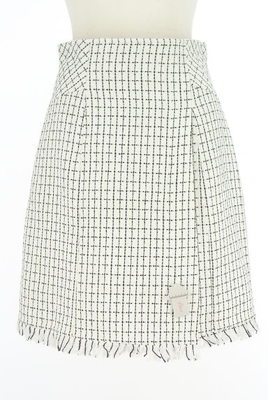 And Couture（アンドクチュール）の古着「バックレースアップラップ風ツイードミニスカ（スカート）」大画像４へ