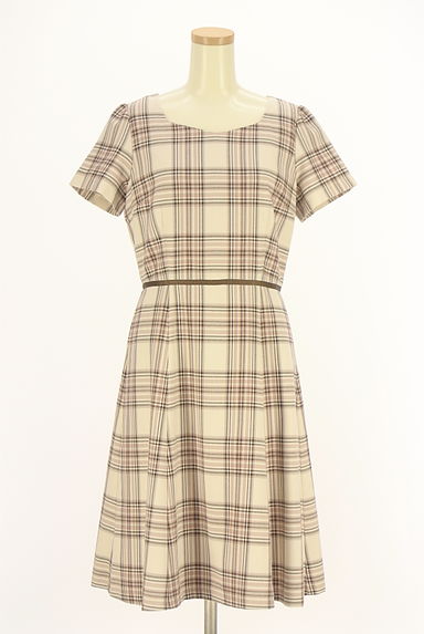 クリックで大画像表示 LAISSE PASSE(レッセパッセ)の古着「膝丈チェックフレアワンピース(ワンピース・チュニック)」大画像1へ