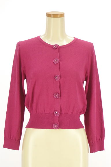 クリックで大画像表示 LAISSE PASSE(レッセパッセ)の古着「花飾り付きニットカーディガン(カーディガン・ボレロ)」大画像1へ