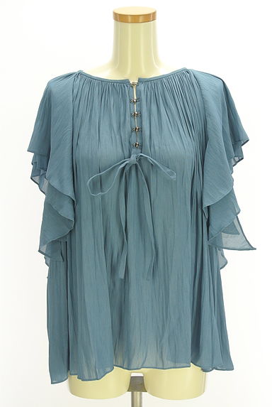 HIROKO KOSHINO（ヒロココシノ）の古着「フレアスリーブブラウス（カットソー・プルオーバー）」大画像１へ