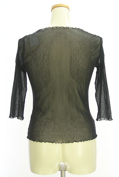 クリックで大画像表示 HIROKO KOSHINO(ヒロココシノ)の古着「7分袖メロウフリルシアーカットソー(カットソー・プルオーバー)」大画像2へ