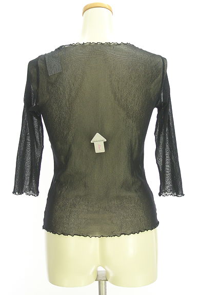 クリックで大画像表示 HIROKO KOSHINO(ヒロココシノ)の古着「7分袖メロウフリルシアーカットソー(カットソー・プルオーバー)」大画像4へ