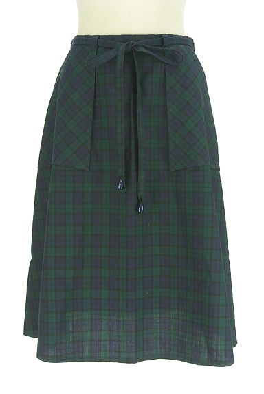 FUKUZO（フクゾー）の古着「膝丈チェック柄ラップスカート（スカート）」大画像１へ