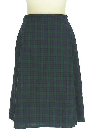 FUKUZO（フクゾー）の古着「膝丈チェック柄ラップスカート（スカート）」大画像２へ