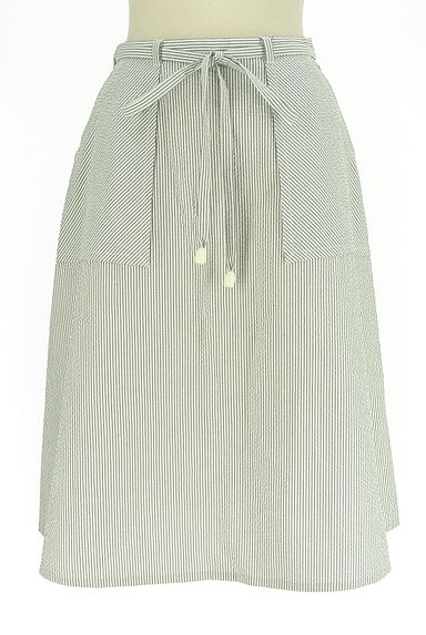 クリックで大画像表示 FUKUZO(フクゾー)の古着「膝丈サッカーストライプラップスカート(スカート)」大画像1へ