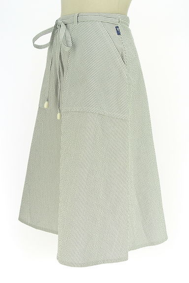 クリックで大画像表示 FUKUZO(フクゾー)の古着「膝丈サッカーストライプラップスカート(スカート)」大画像3へ