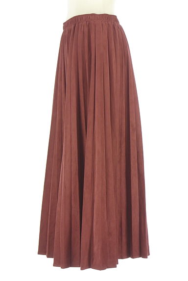 クリックで大画像表示 Samansa Mos2(サマンサモスモス)の古着「スウェードプリーツロングスカート(ロングスカート・マキシスカート)」大画像3へ