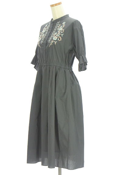 Samansa Mos2（サマンサモスモス）の古着「ehka sopo エンブロイダリーバンドカラーワンピース（ワンピース・チュニック）」大画像３へ