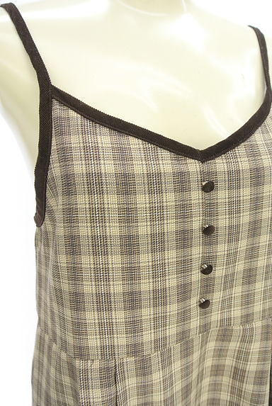 Samansa Mos2（サマンサモスモス）の古着「ehka sopo チェック柄キャミワンピース（キャミワンピース）」大画像４へ