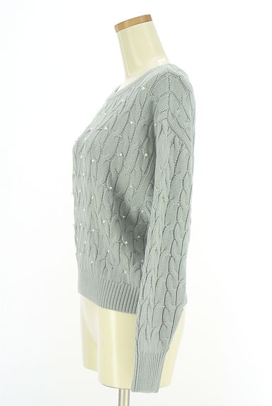 PROPORTION BODY DRESSING（プロポーションボディドレッシング）の古着「パール付きケーブル編みニットトップス（ニット）」大画像３へ