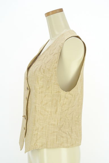 クリックで大画像表示 CHRISTIAN AUJARD(クリスチャンオジャール)の古着「葉っぱ柄織ベスト(ベスト・ジレ)」大画像3へ