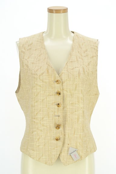 クリックで大画像表示 CHRISTIAN AUJARD(クリスチャンオジャール)の古着「葉っぱ柄織ベスト(ベスト・ジレ)」大画像4へ