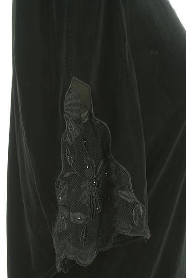 伊太利屋（イタリヤ）の古着「ハイネック花柄チュールレース切替カットソー（カットソー・プルオーバー）」大画像５へ