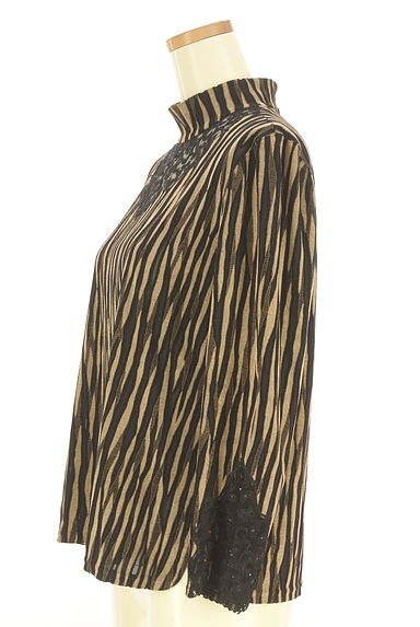 伊太利屋（イタリヤ）の古着「レース切替ゼブラ柄ハイネックカットソー（カットソー・プルオーバー）」大画像３へ