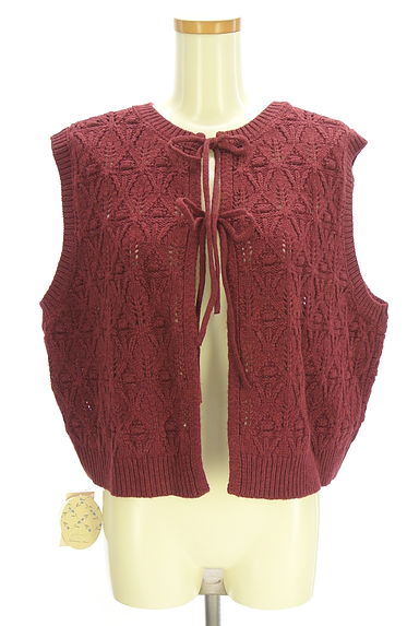 クリックで大画像表示 Samansa Mos2(サマンサモスモス)の古着「ゆべしコラボ 前後2WAY透かし編みニットベスト(ベスト・ジレ)」大画像4へ