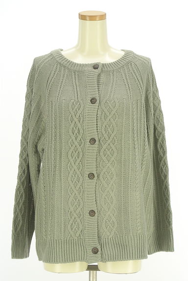 Samansa Mos2（サマンサモスモス）の古着「ケーブル編みラグランニットカーデ（カーディガン・ボレロ）」大画像１へ