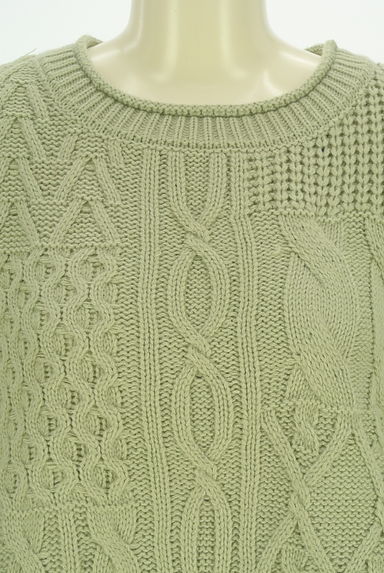 クリックで大画像表示 Samansa Mos2(サマンサモスモス)の古着「Samansa Mos2 blue パッチワークアランニットベスト(ベスト・ジレ)」大画像4へ