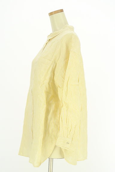 Samansa Mos2（サマンサモスモス）の古着「ストライプ柄リネンシャツ（ブラウス）」大画像３へ