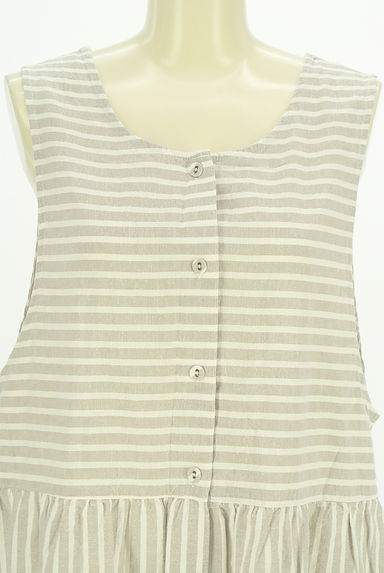 クリックで大画像表示 Samansa Mos2(サマンサモスモス)の古着「ボーダー×ストライプ コットンリネンワンピース(ワンピース・チュニック)」大画像4へ