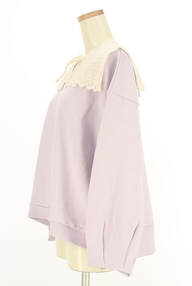 Samansa Mos2（サマンサモスモス）の古着「コットンレース襟付きスウェットトップス（スウェット・パーカー）」大画像３へ