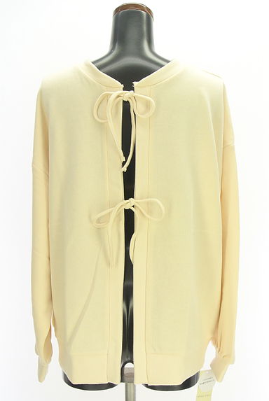 Samansa Mos2（サマンサモスモス）の古着「ehka sopo 前後2WAYリボン付きスウェットトップス（カーディガン・ボレロ）」大画像５へ