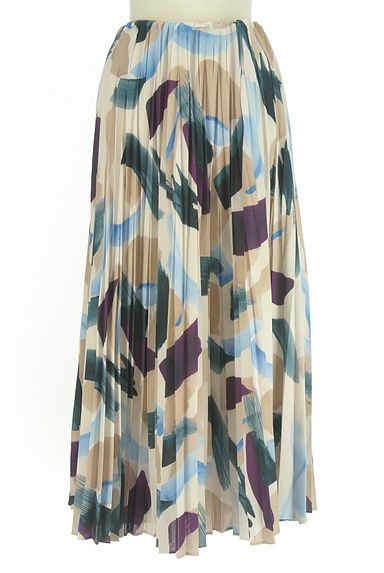 クリックで大画像表示 LAUTREAMONT(ロートレアモン)の古着「プリントプリーツロングスカート(ロングスカート・マキシスカート)」大画像1へ