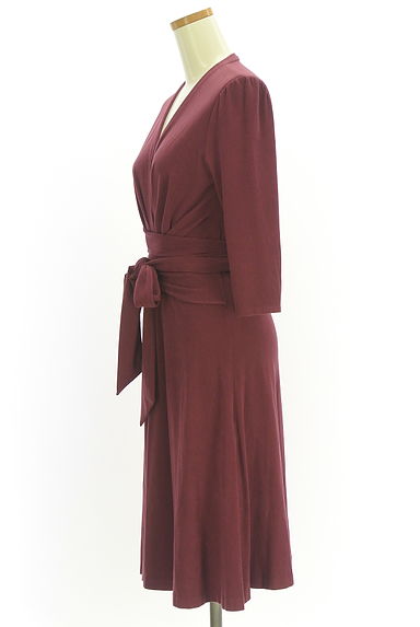 kay me（ケイミー）の古着「ウエストリボン膝丈起毛フレアワンピース（ワンピース・チュニック）」大画像３へ