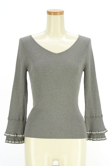クリックで大画像表示 PROPORTION BODY DRESSING(プロポーションボディドレッシング)の古着「ティアードフリル袖リブニット(ニット)」大画像1へ