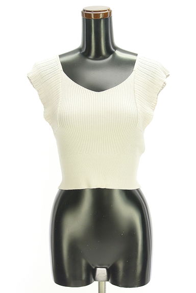 MERCURYDUO（マーキュリーデュオ）の古着「肩フリルストレッチリブニット（ニット）」大画像１へ