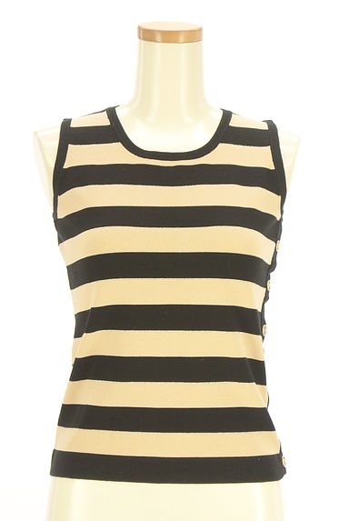 QUEENS COURT（クイーンズコート）の古着「ボーダー柄ノースリニットトップス（ニット）」大画像１へ