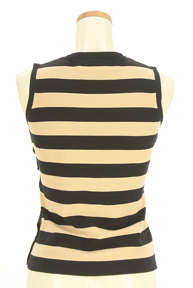 QUEENS COURT（クイーンズコート）の古着「ボーダー柄ノースリニットトップス（ニット）」大画像２へ