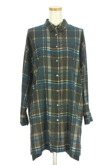 クリックで大画像表示 LAUTREAMONT(ロートレアモン)の古着「シアーチェックシャツチュニック(ワンピース・チュニック)」大画像1へ