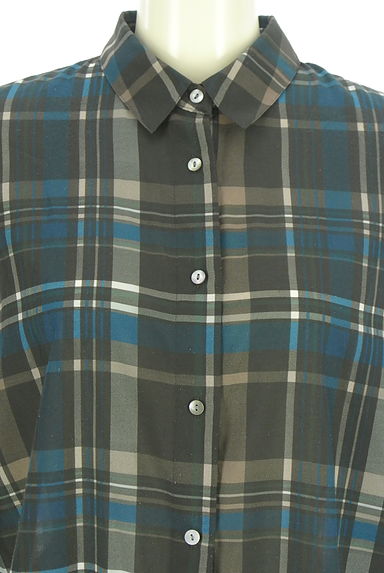 クリックで大画像表示 LAUTREAMONT(ロートレアモン)の古着「シアーチェックシャツチュニック(ワンピース・チュニック)」大画像4へ