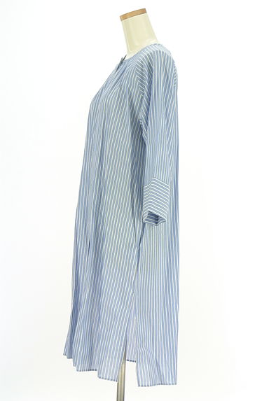 la.f...（ラエフ）の古着「ストライプラグランロングシャツワンピ（ワンピース・チュニック）」大画像３へ